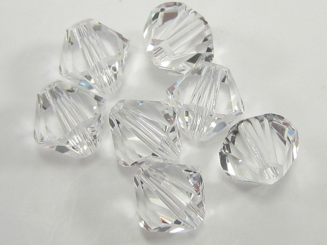 10pcs. 6mm CRYSTAL UNFIOLED BICONE BEADS BY European
